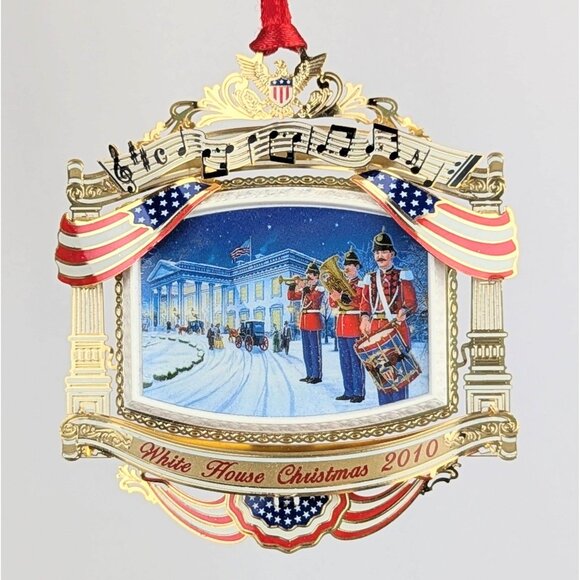 2010 Official White House Christmas Ornament Marine Band Music Theme Patriotic - Picture 2 of 8